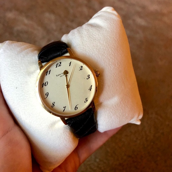 NEW IN BOX black, quilted kate spade watch